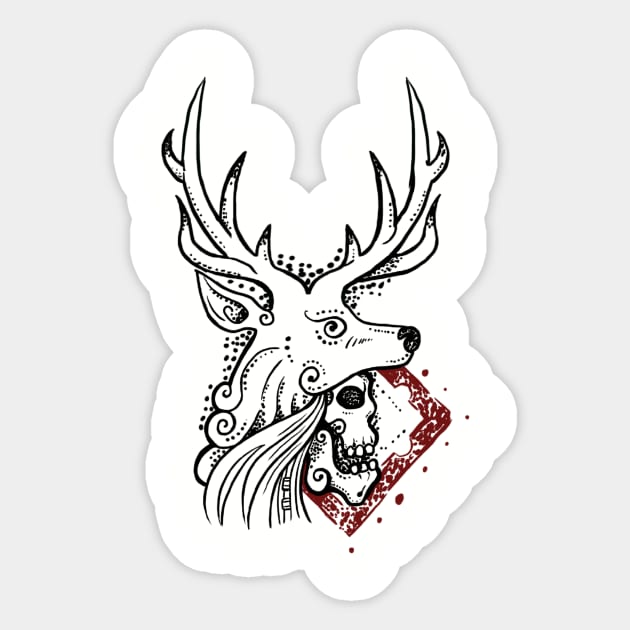 Viking draugr shaman Sticker by BlackForge